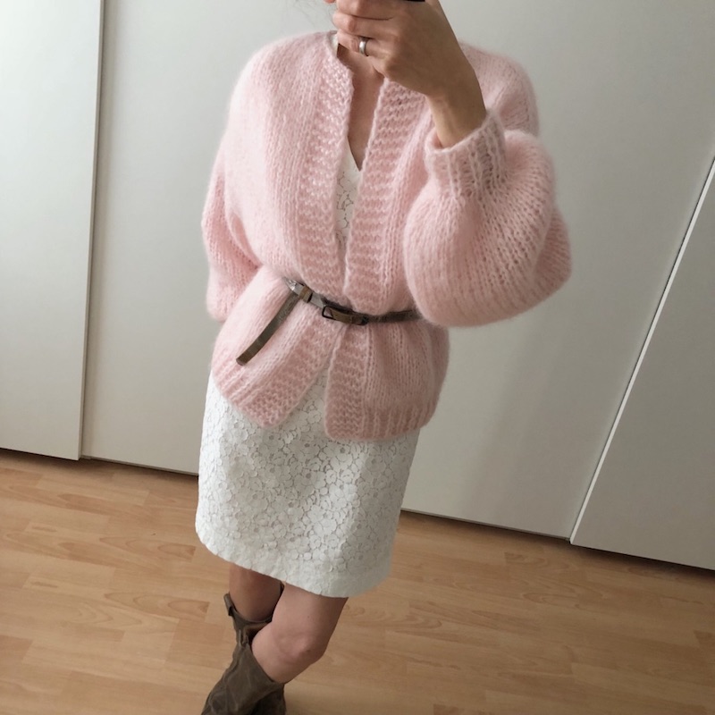 LOTILDA - MARTA - Oversize Cardigan mit Schulterpasse und kraus rechts Blende