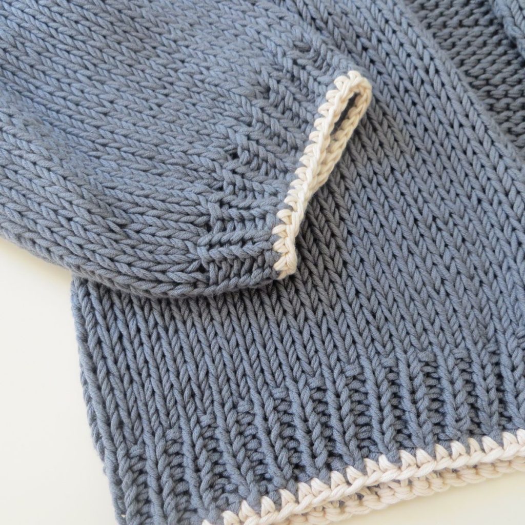 Luna Cardigan - Einfach Sommer Strickjacke mit Häkel Umrandung