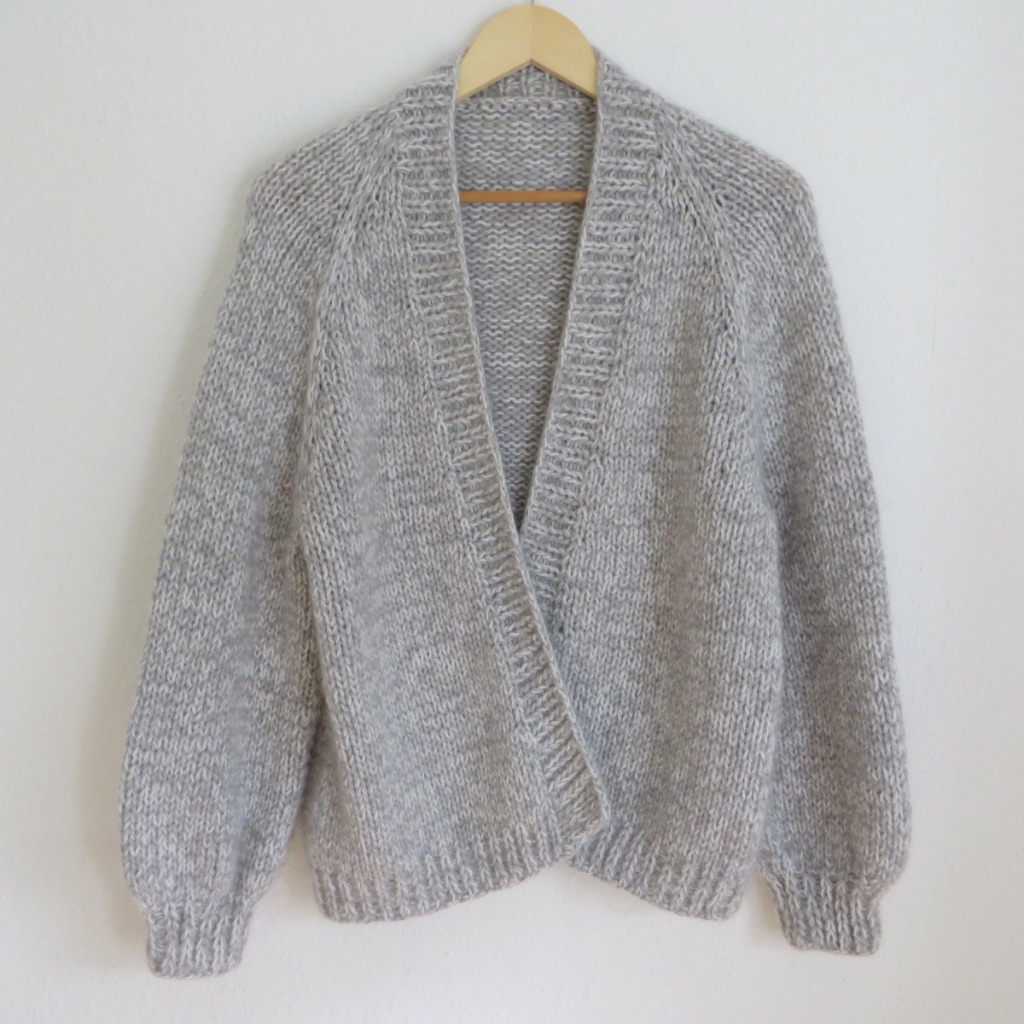 Melierter Oversize Cardigan aus Merino und Mohair/Seide