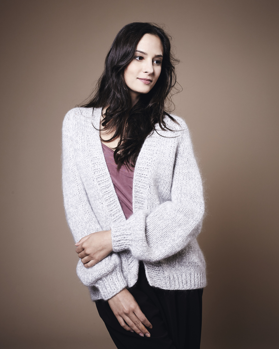 Melierter Oversize Cardigan aus Merino und Mohair/Seide