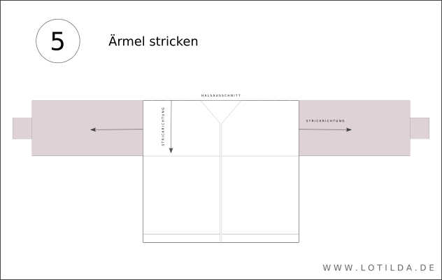 Einfache Strickjacke TOP DOWN im Patentmuster