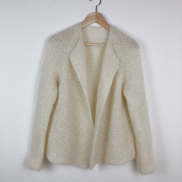 LOTILDA Raglan Mohair Kurzjacke Strickjacke Cardigan mit breitem Kragen