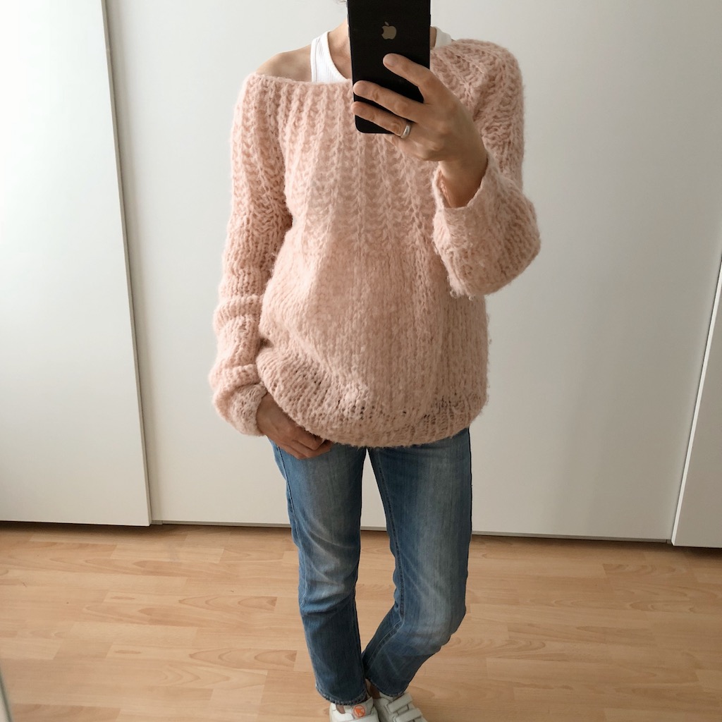 LOTILDA Sweater mit Passe im Patentmuster